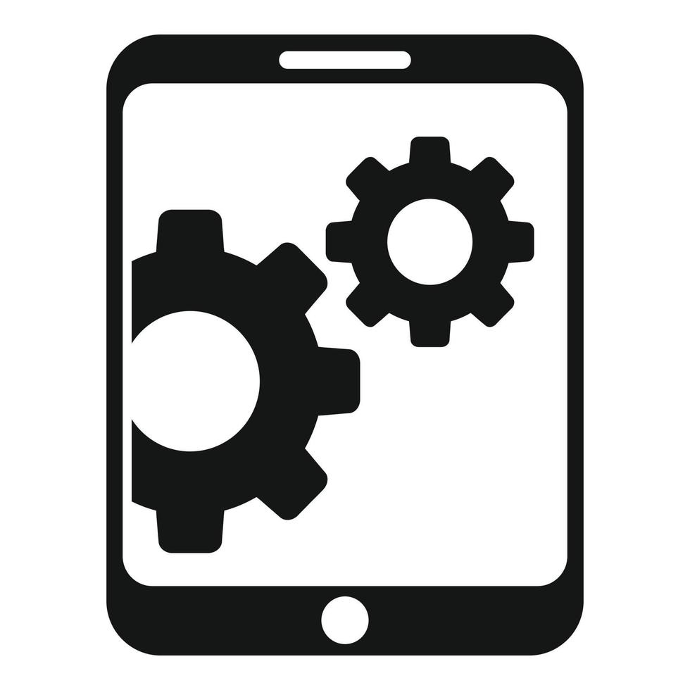 Update tablet icon simple vector. Phone broken vector