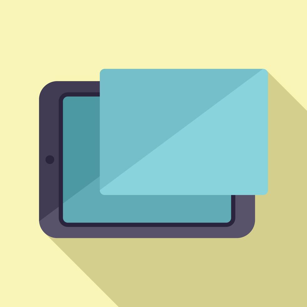 Tablet screen protector icon flat vector. Fix cell vector