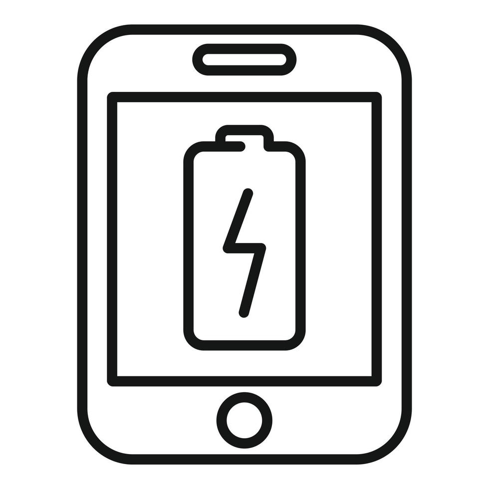 Tablet battery broken icon outline vector. Service screen vector