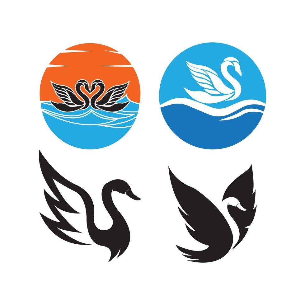 Ilustración de vector de plantilla de logotipo de cisne