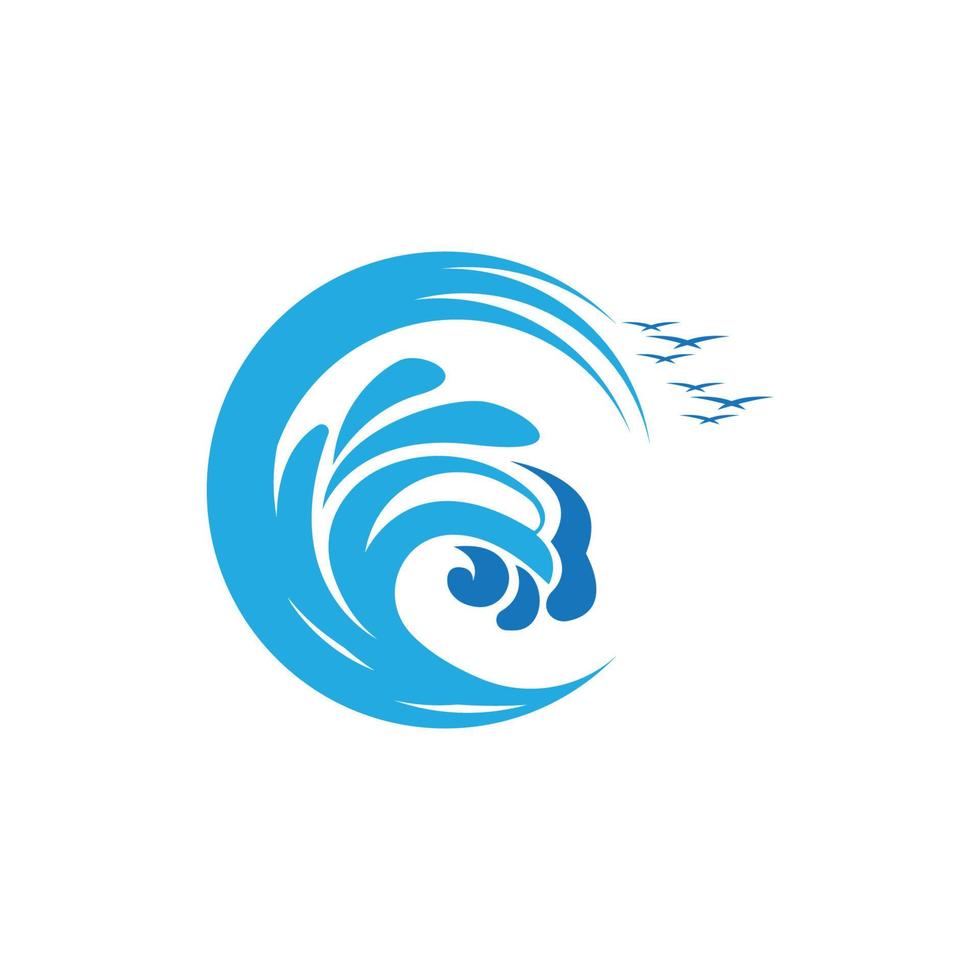 Water Wave symbol and icon Logo Template vector