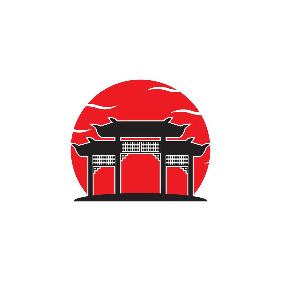 pagoda temple icon logo vector design