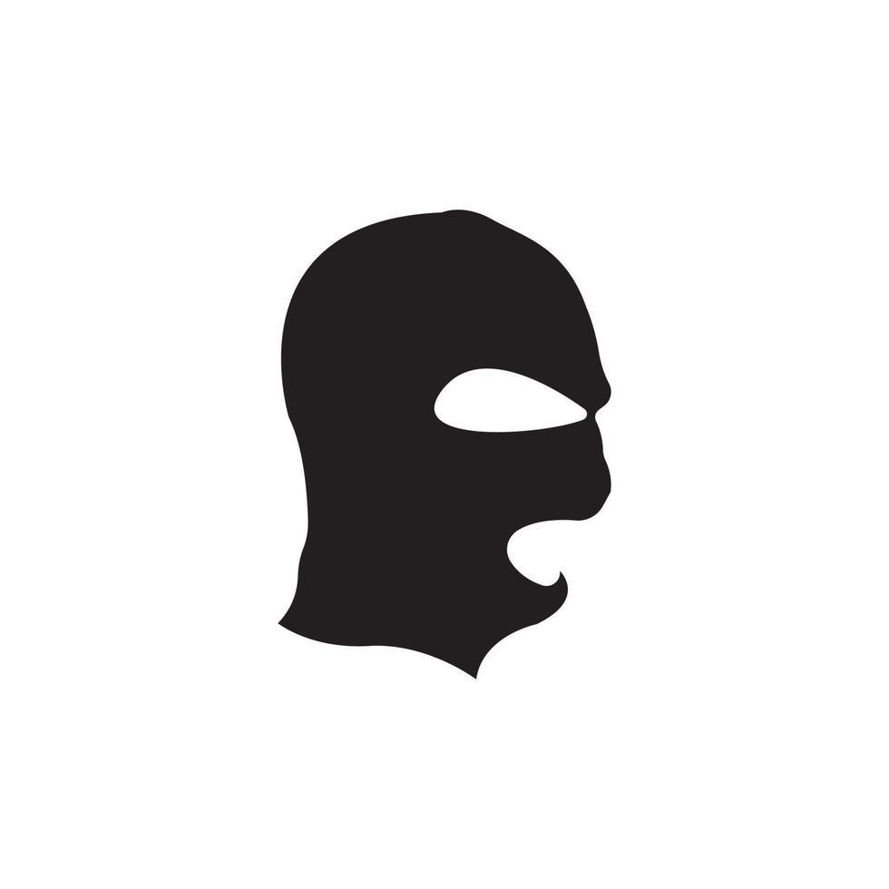 máscara criminal e icono de bandido, diseño de vectores de logotipo