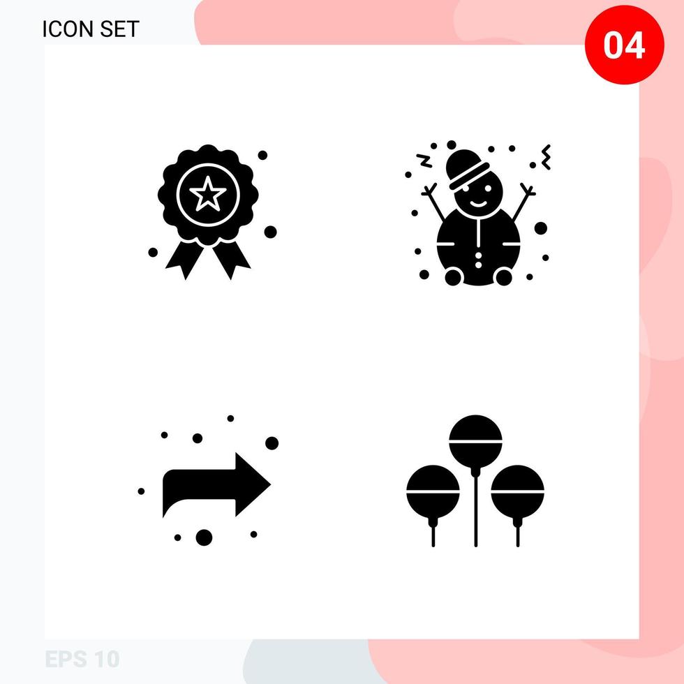 Vector Pack of 4 Icons in Solid Style Creative Glyph Pack isolated on White Background for Web and Mobile Creative Black Icon vector background