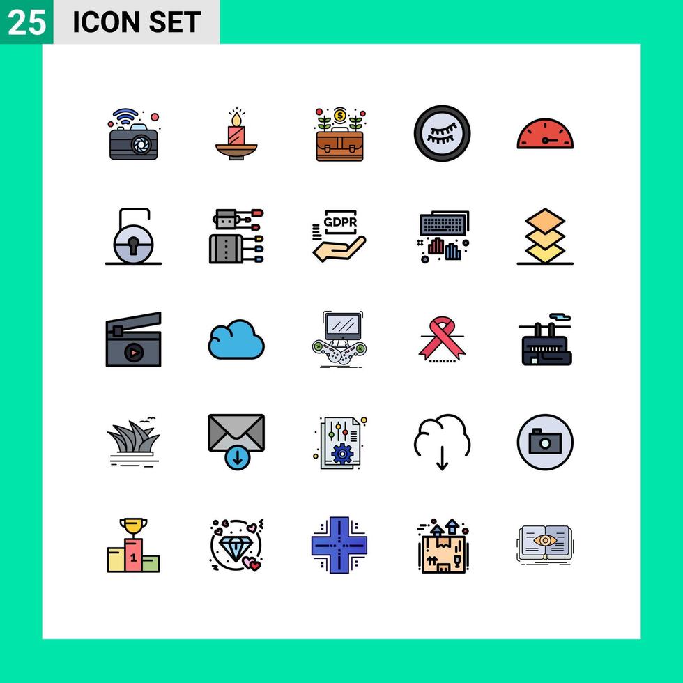 conjunto de 25 iconos modernos de la interfaz de usuario símbolos signos para el dinero del ojo bolsa de caja de pascua elementos de diseño vectorial editables vector