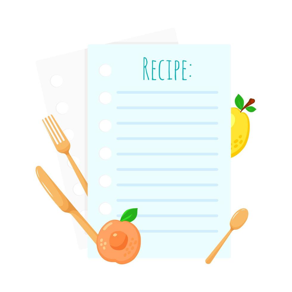 Restaurant cafe menu, recipe template design. Cooking concept. vector