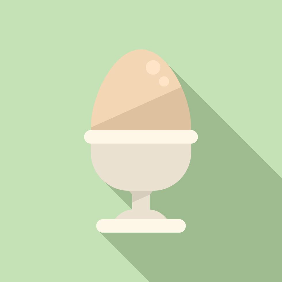 Boiled egg breakfast icon flat vector. Healthy food vector