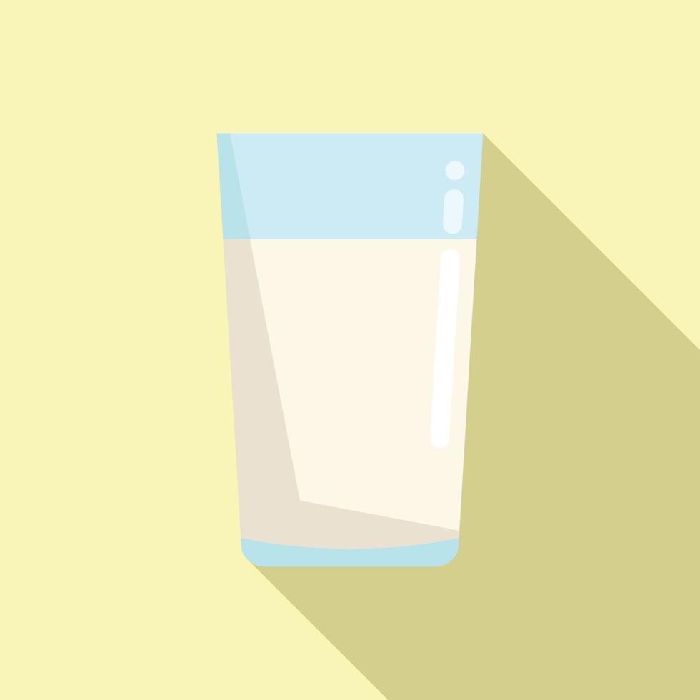Milk glass icon flat vector. Cup drink vector