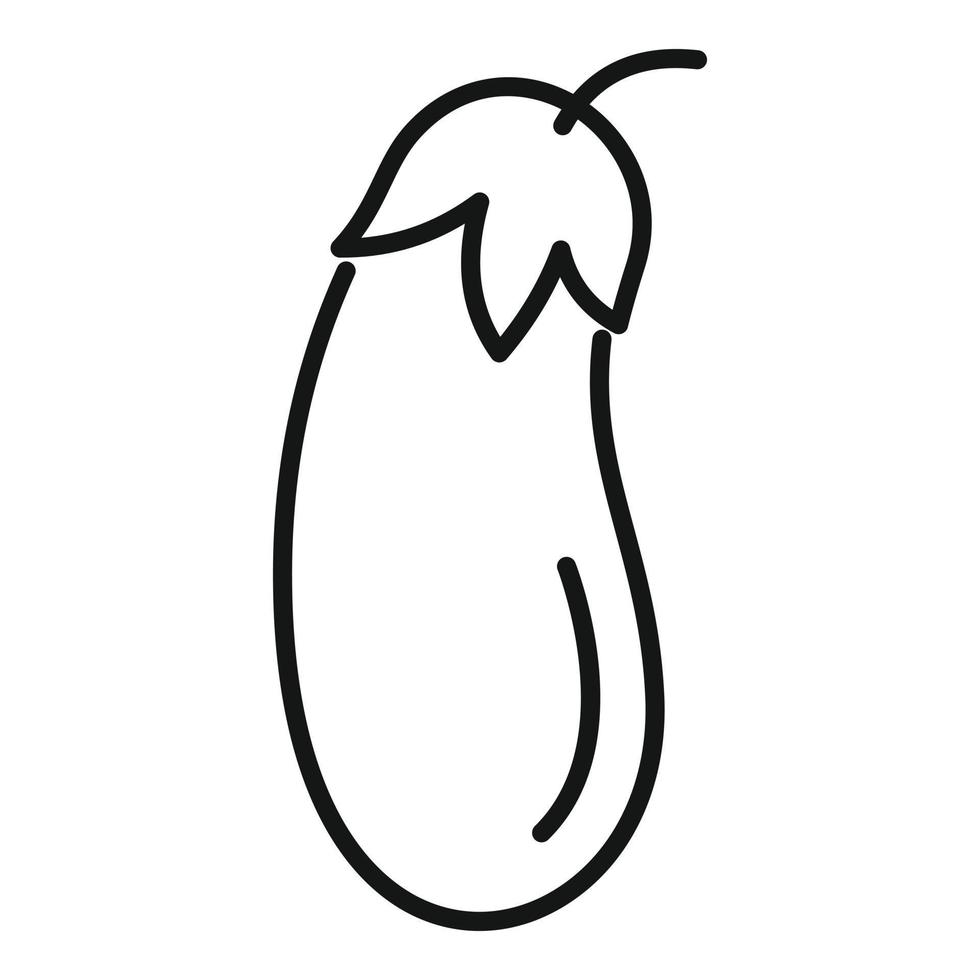 Eggplant icon outline vector. Eco farm vector