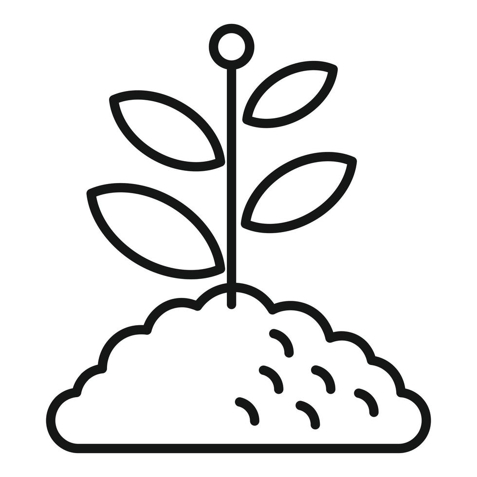 Soil plant icon outline vector. Eco farm vector