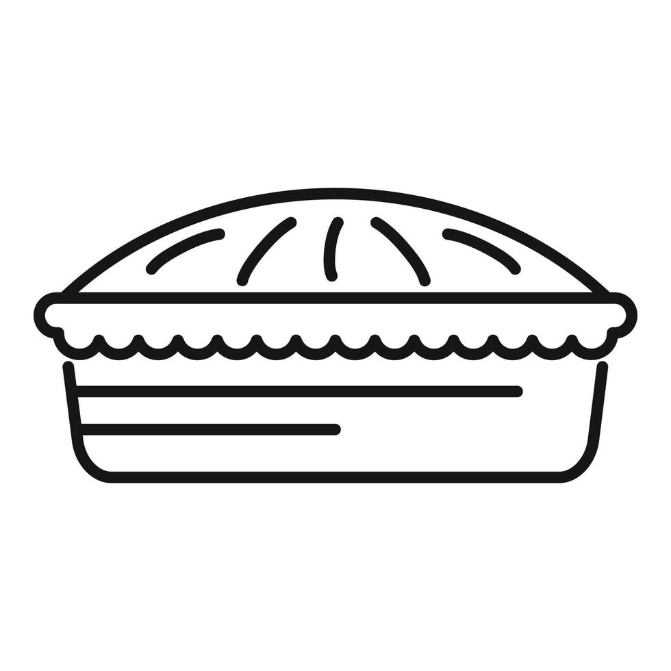vector de contorno de icono de pastel de frutas. tarta de manzana