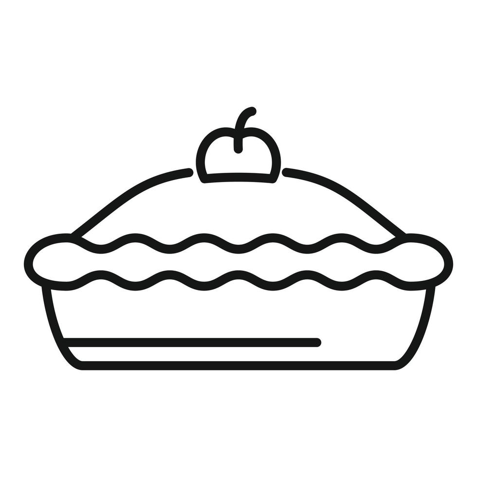 Cute apple pie icon outline vector. Cake dessert vector