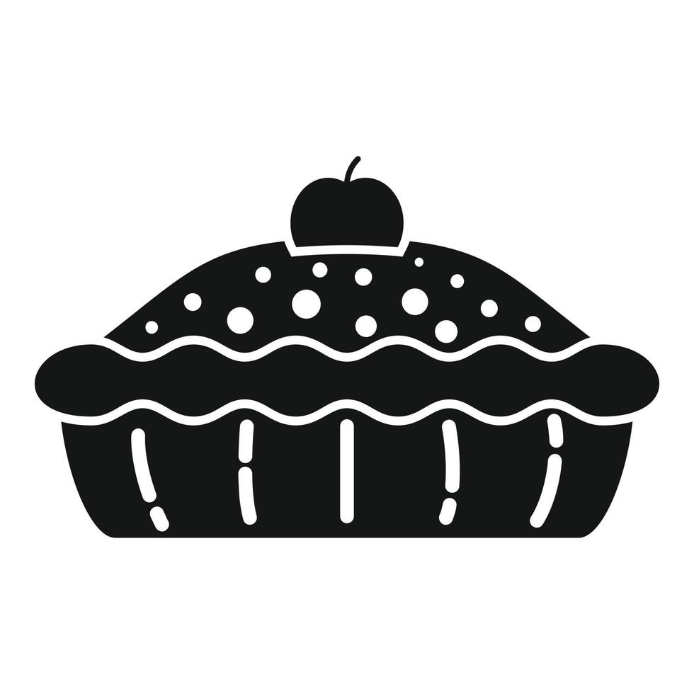 Cute apple pie icon simple vector. Cake dessert vector