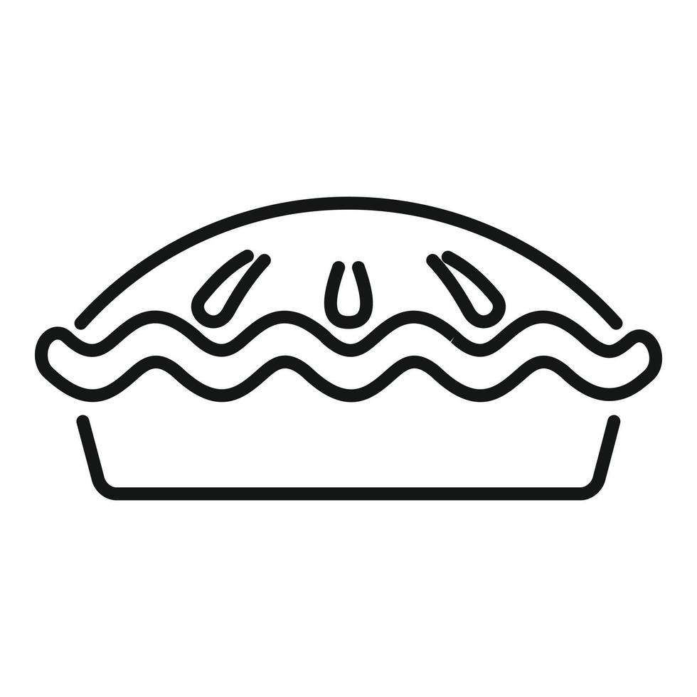 Apple pie bakery icon outline vector. Fruit cake vector