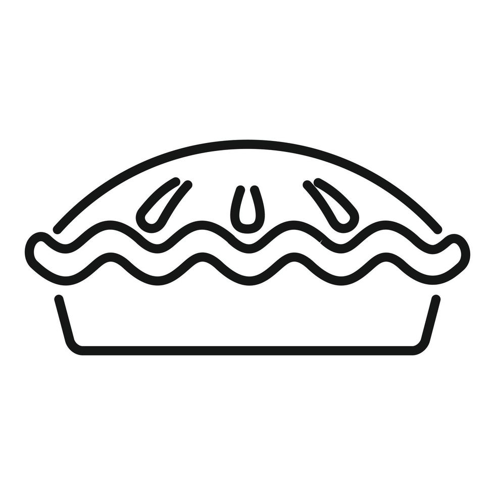 vector de contorno de icono de panadería de pastel de manzana. pastel de frutas