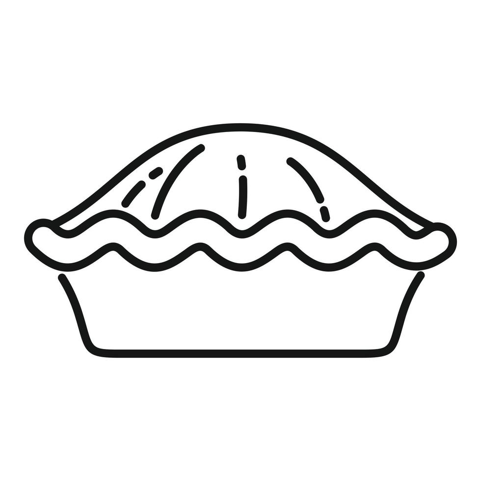 Top view apple pie icon outline vector. Cake dessert vector