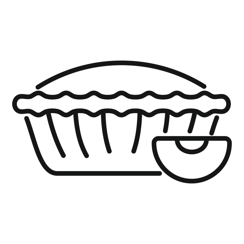 Christmas apple pie icon outline vector. Cake dessert vector