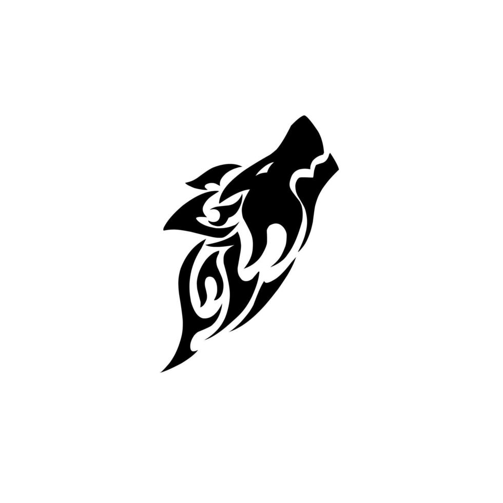 tribal vector illustration of a wolf roaring