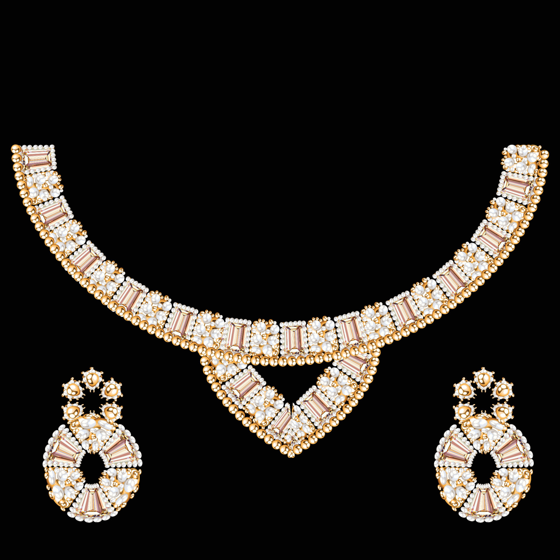 Realistic gold and silver jewelry vector design. 15159392 Vector Art at Vecteezy