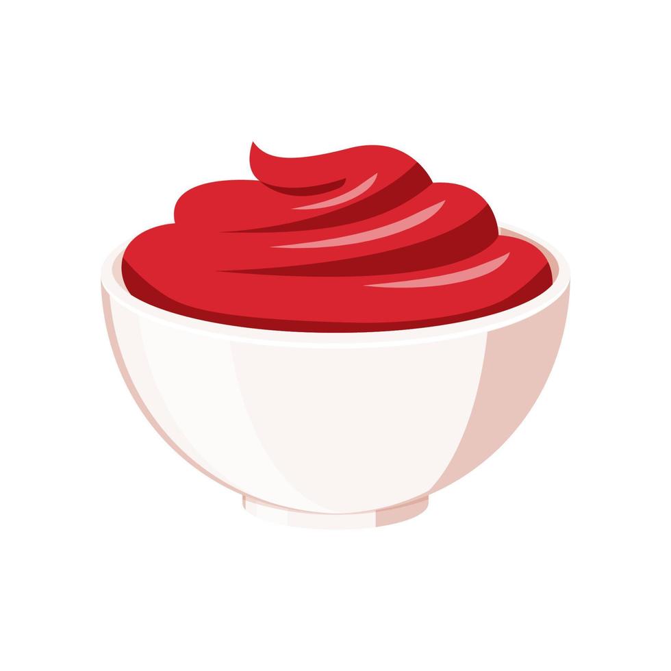 Chili sauce in a bowl vector