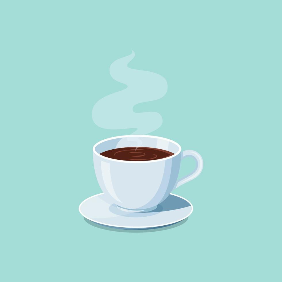 A Cup of hot coffee vector. Hot and Fresh Black Coffee. vector