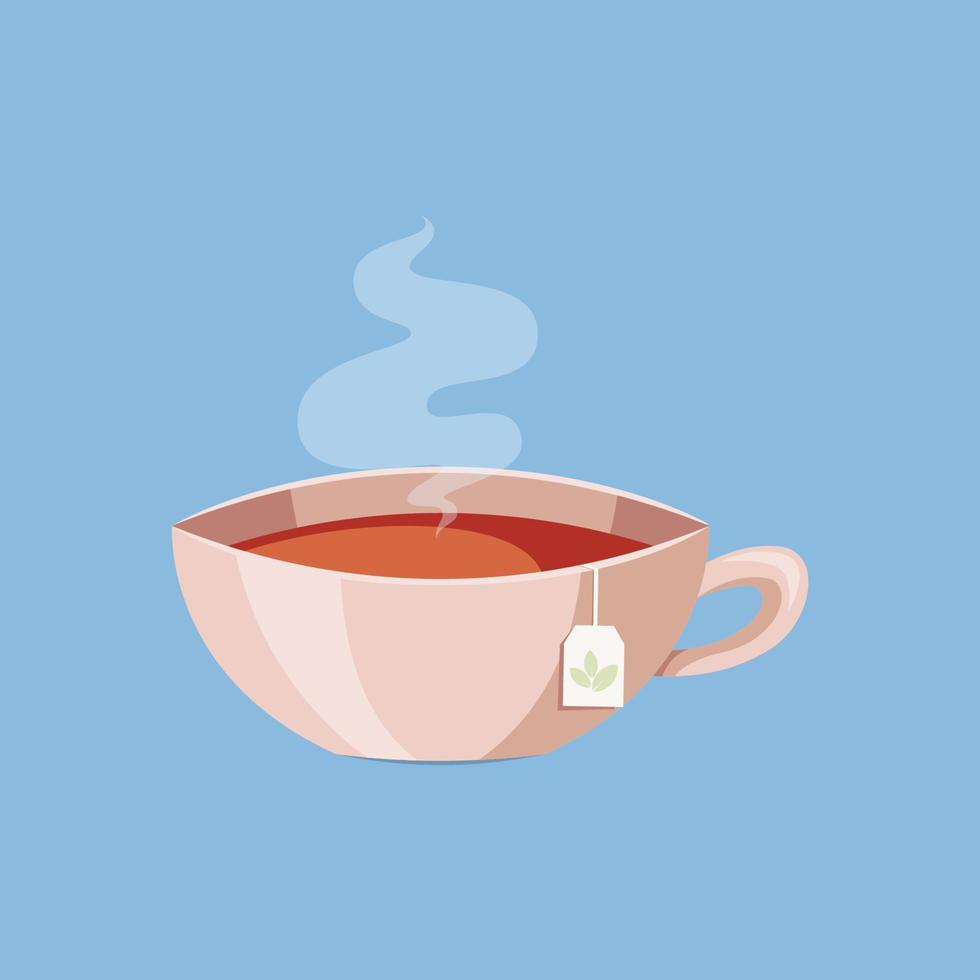 A Cup of Tea coffee vector. Hot and Fresh Tea. vector