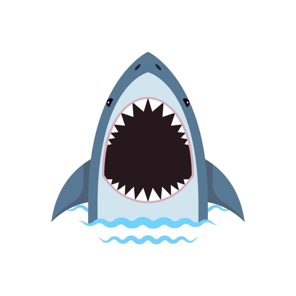 Shark with open jaws  vector isolated