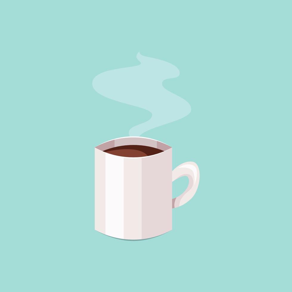 A Cup of hot coffee vector. Hot and Fresh Black Coffee. vector