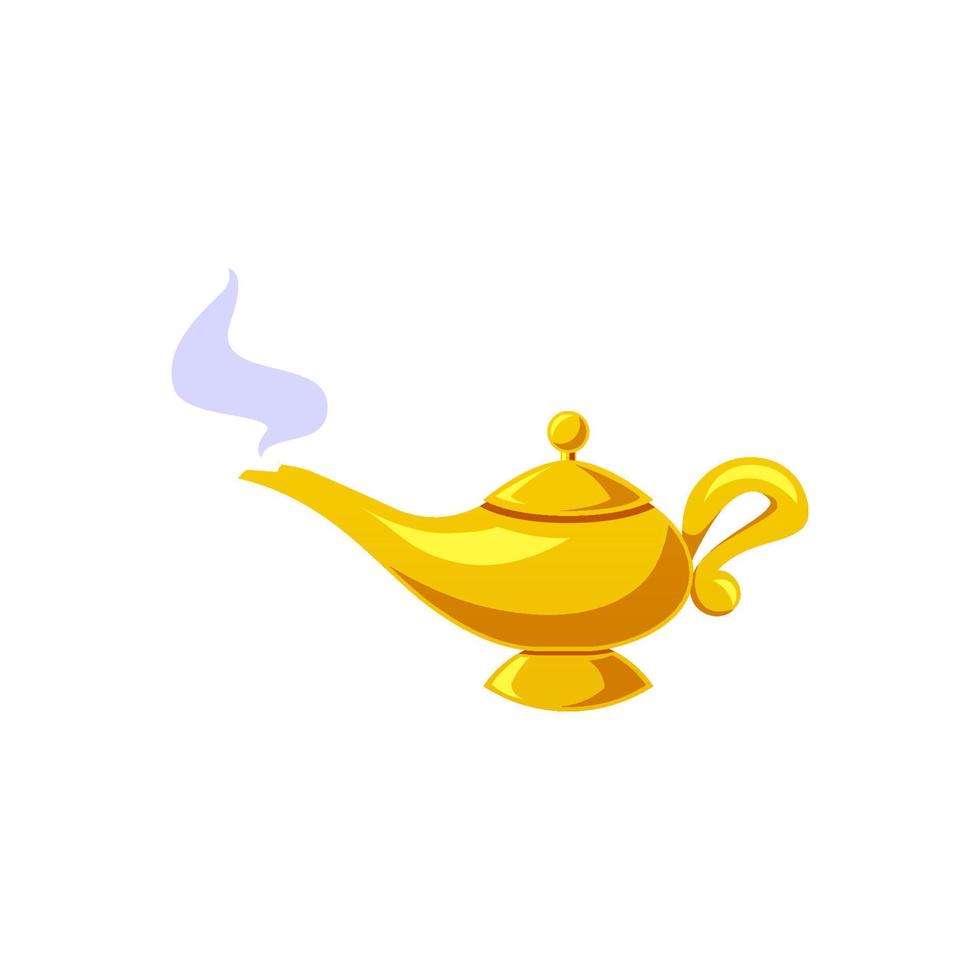 golden magic lamp  vector isolated