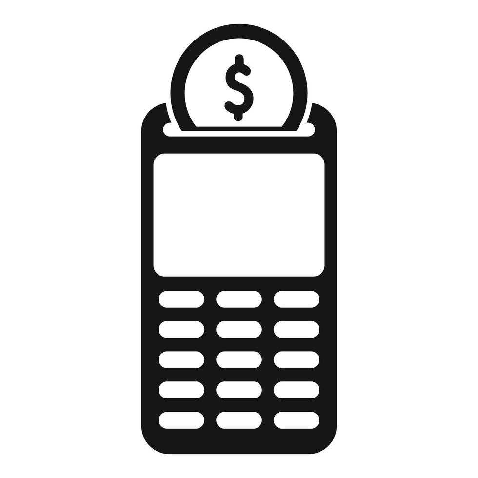 vector simple de icono de terminal pos. pago de dinero
