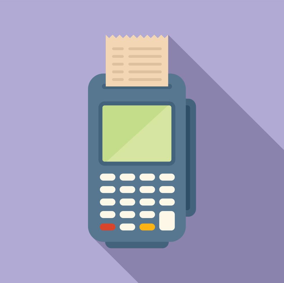 Payment terminal icon flat vector. Money pay vector