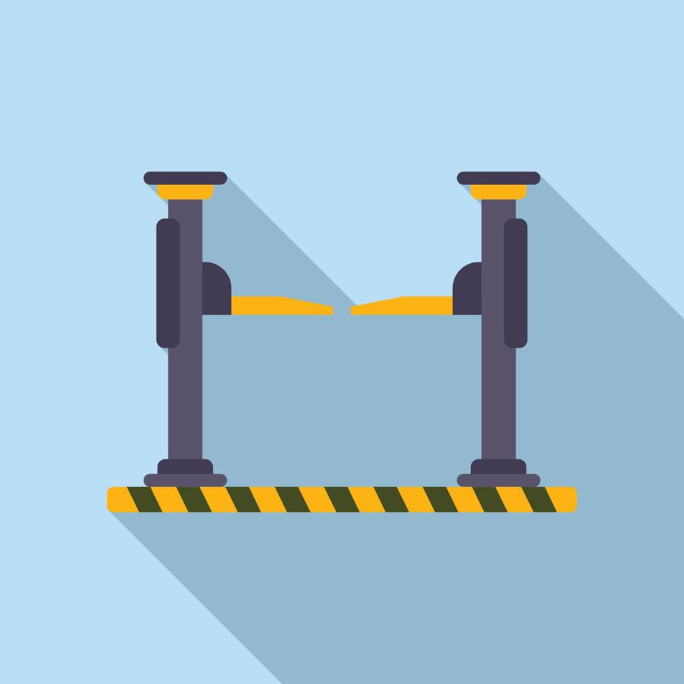 Repair car lift icon flat vector. Auto garage vector