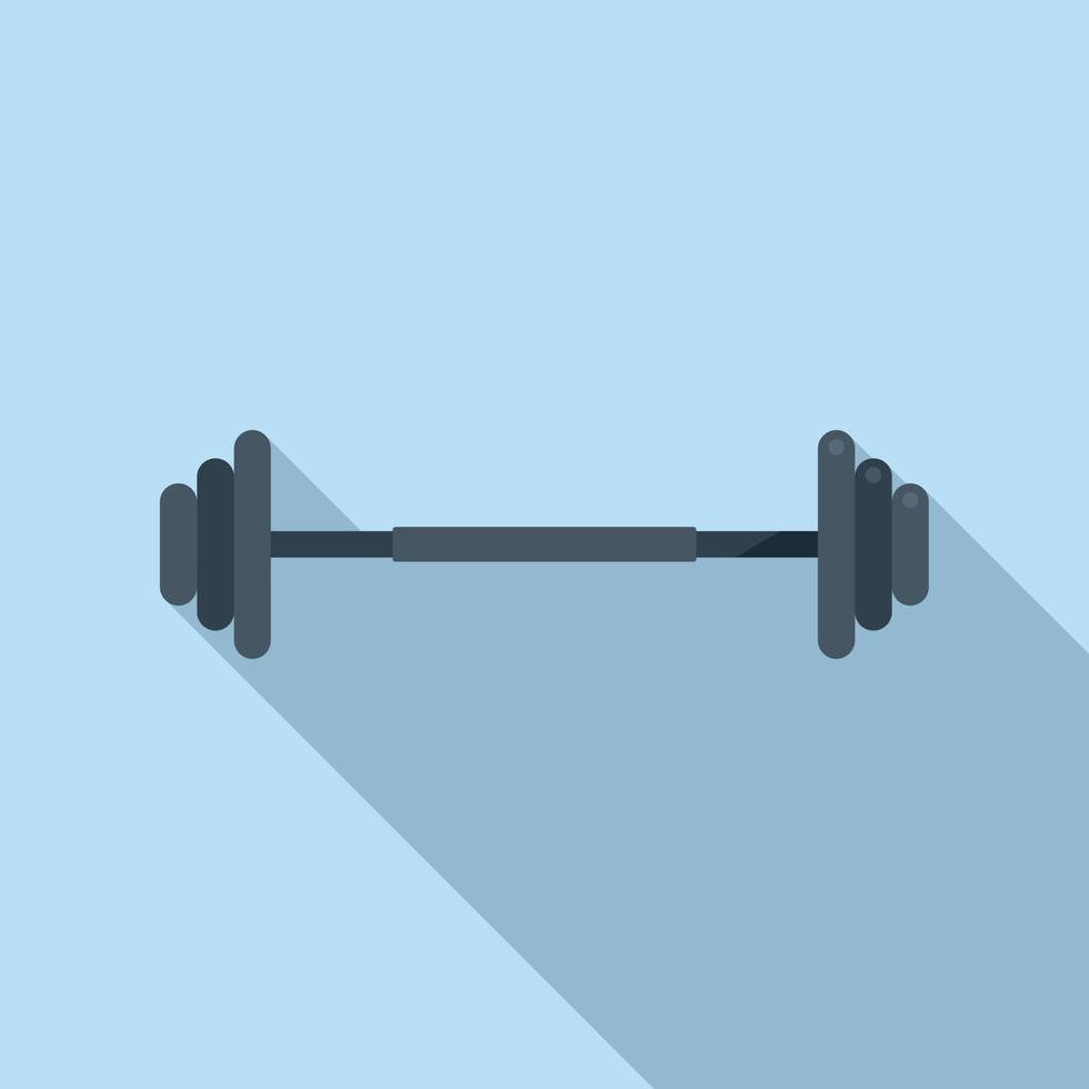 Gym barbell icon flat vector. Sport exercise vector