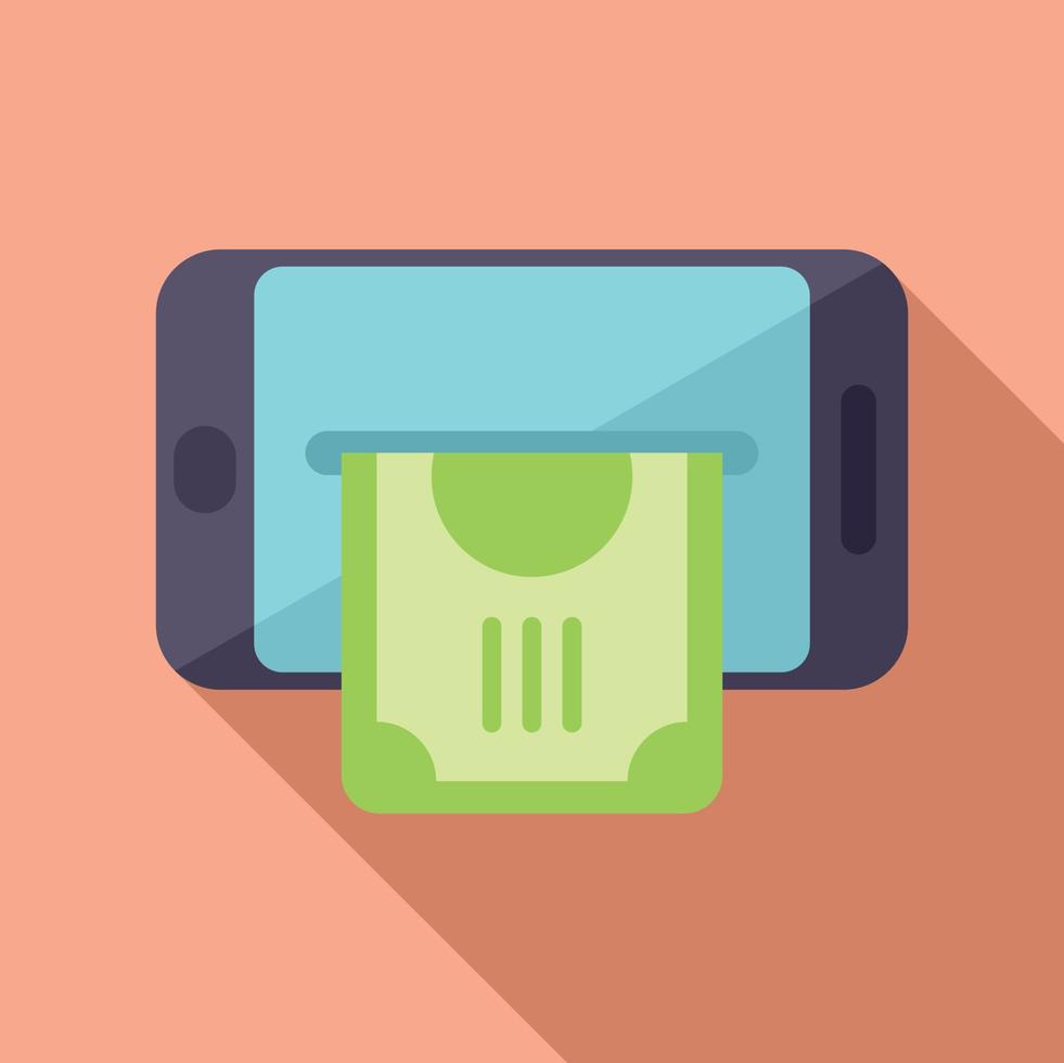 Online cash icon flat vector. Phone money vector