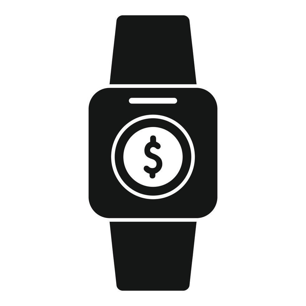 smartwatch en línea dinero icono simple vector. pago de la casa vector