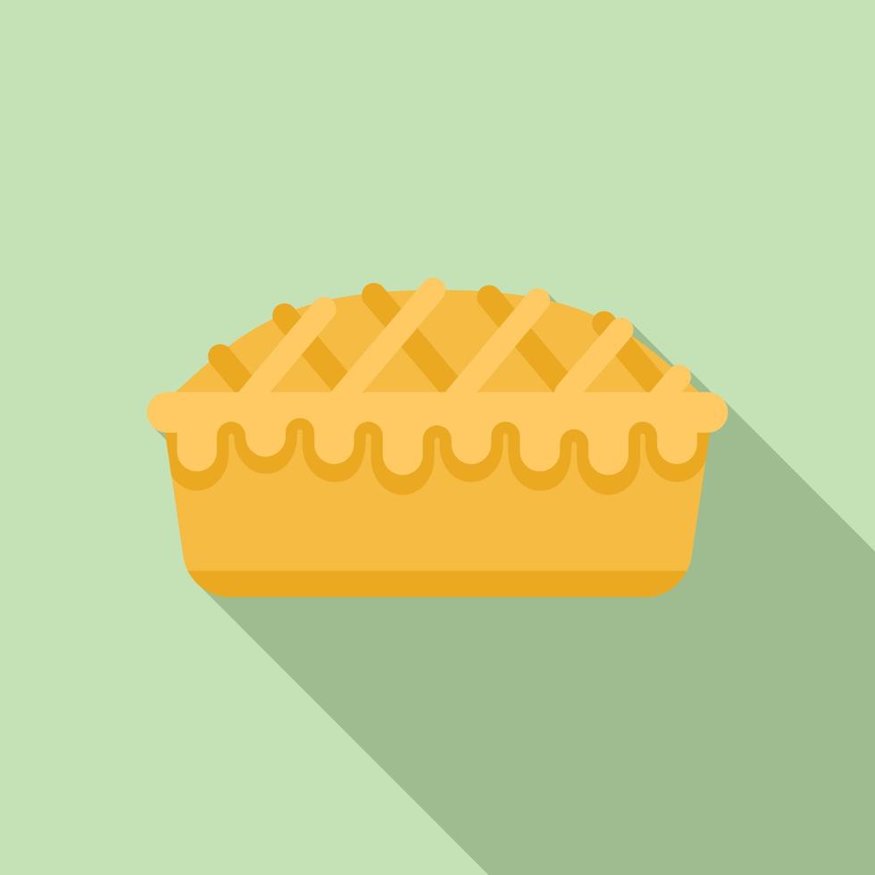 Apple pie cream icon flat vector. Cake dessert vector