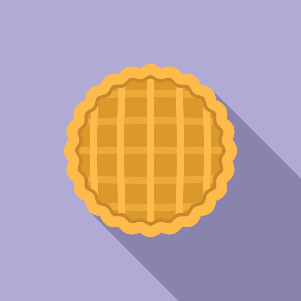 Top view apple pie icon flat vector. Cake dessert vector