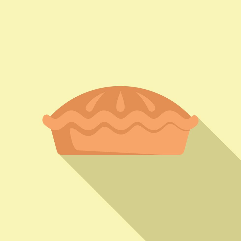 Apple pie bakery icon flat vector. Fruit cake vector