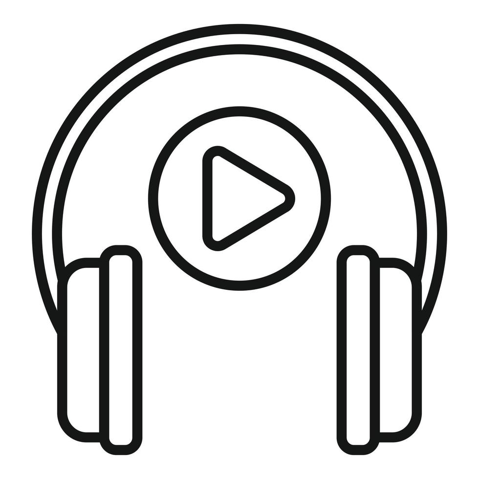 Audio book listen icon outline vector. Online web vector