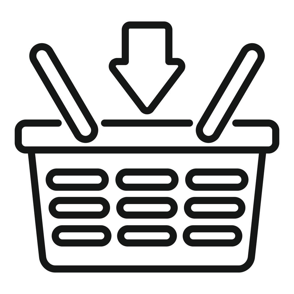 Shop basket icon outline vector. Store sale vector