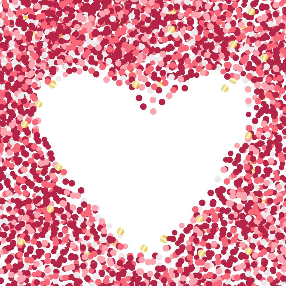 forma de corazón de confetti viva color magenta 2023, lugar para una inscripción. día de san valentín, amor, romance, reconocimiento. postal, pancarta, plantilla, telón de fondo. vector