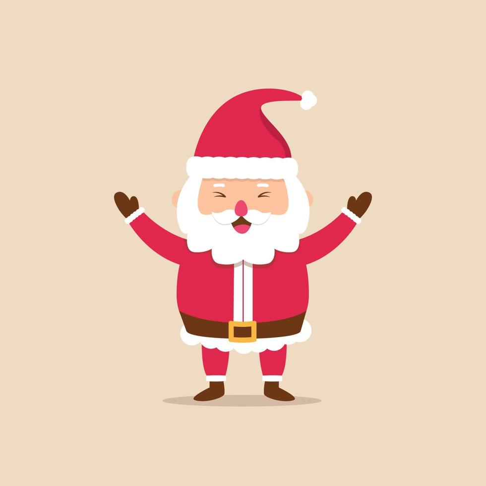 Happy Santa claus laughing flat illustration vector