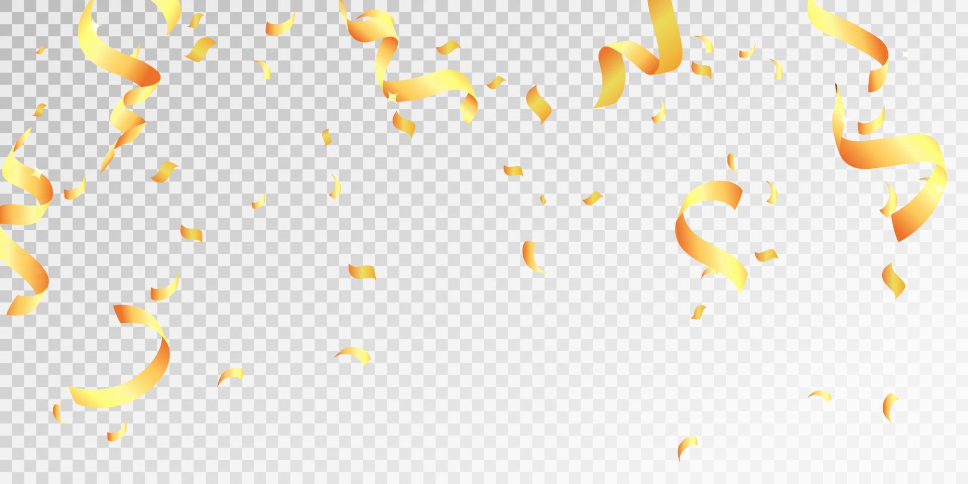 Falling from up to down Gold twisted confetti serpentine holiday, casino, winner, party, new year 3d vector banner design on black background