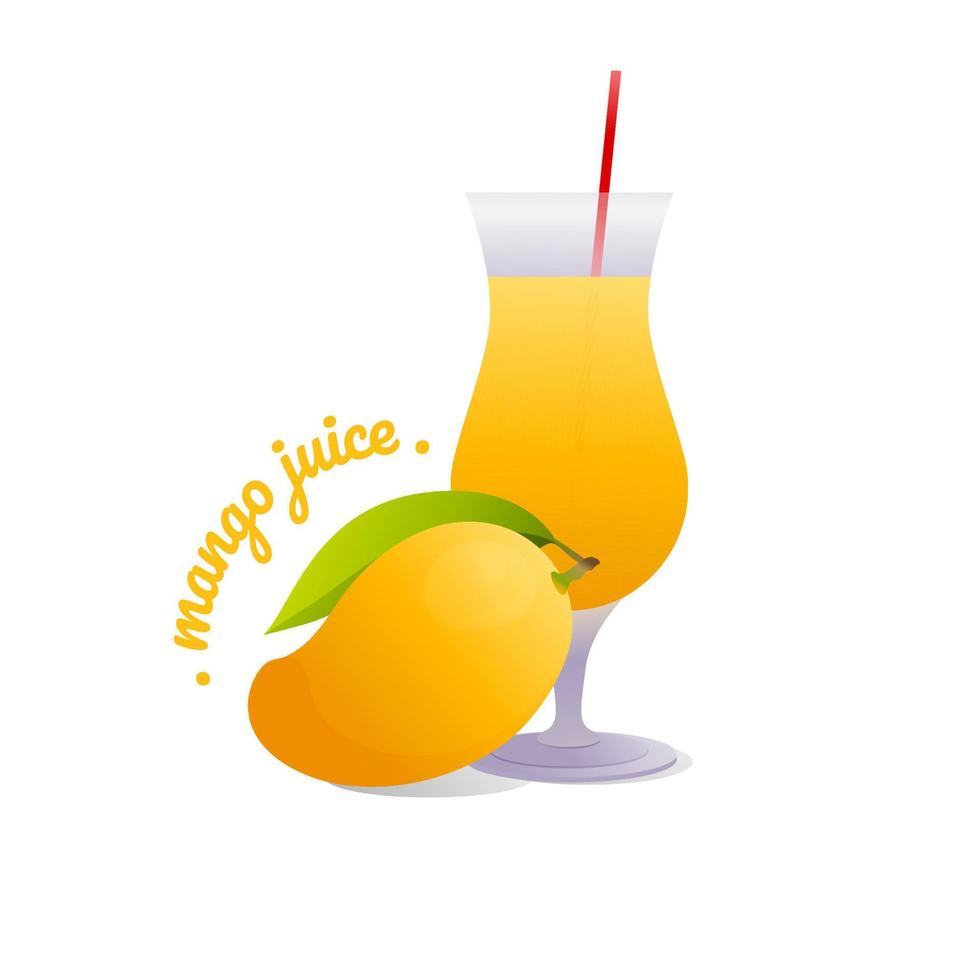 Ilustración de vector de estilo moderno de jugo de mango.