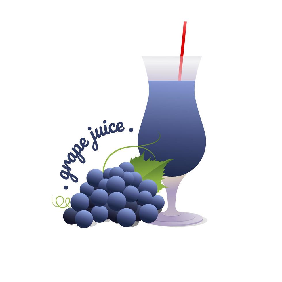 Grape juice Modern style vector illustration.