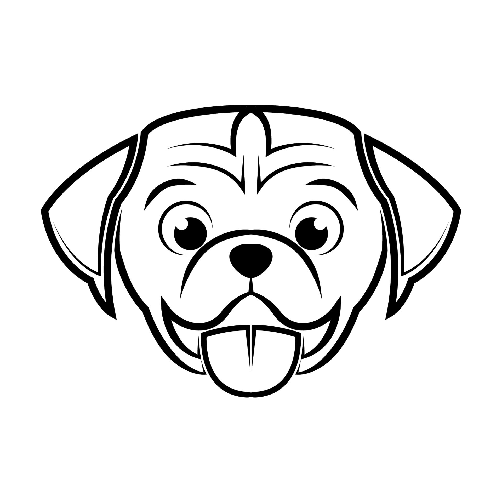 Black and white line art of dog head. Good use for symbol, mascot, icon,  avatar, tattoo, T Shirt design, logo or any design 15160004 Vector Art at  Vecteezy