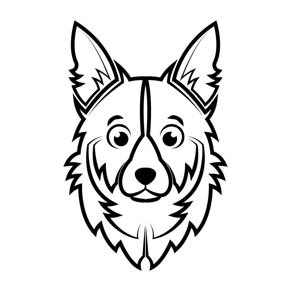 Black and white line art of dog head. Good use for symbol, mascot, icon, avatar, tattoo, T Shirt design, logo or any design vector