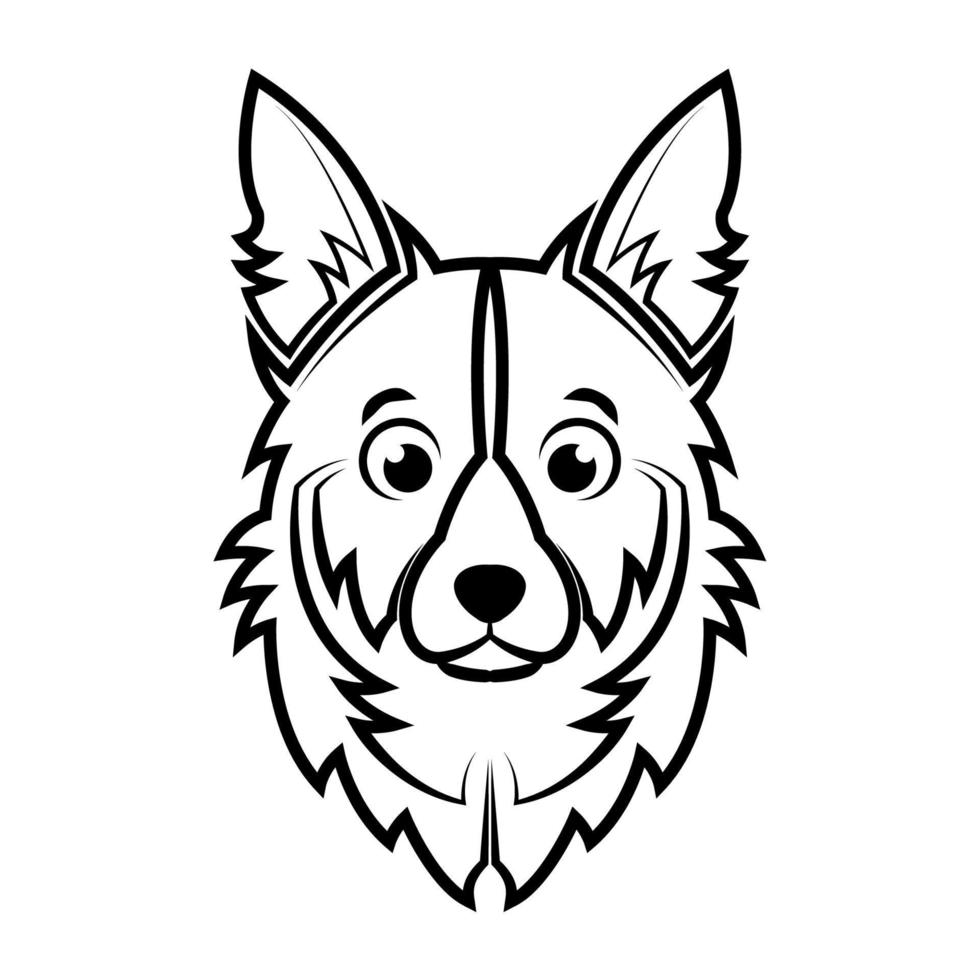 Black and white line art of dog head. Good use for symbol, mascot, icon, avatar, tattoo, T Shirt design, logo or any design vector