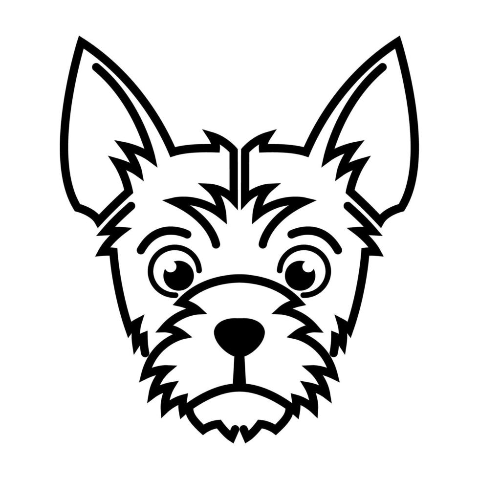 arte de línea en blanco y negro de cabeza de perro terrier buen uso para símbolo mascota icono avatar tatuaje camiseta diseño logotipo o cualquier diseño vector