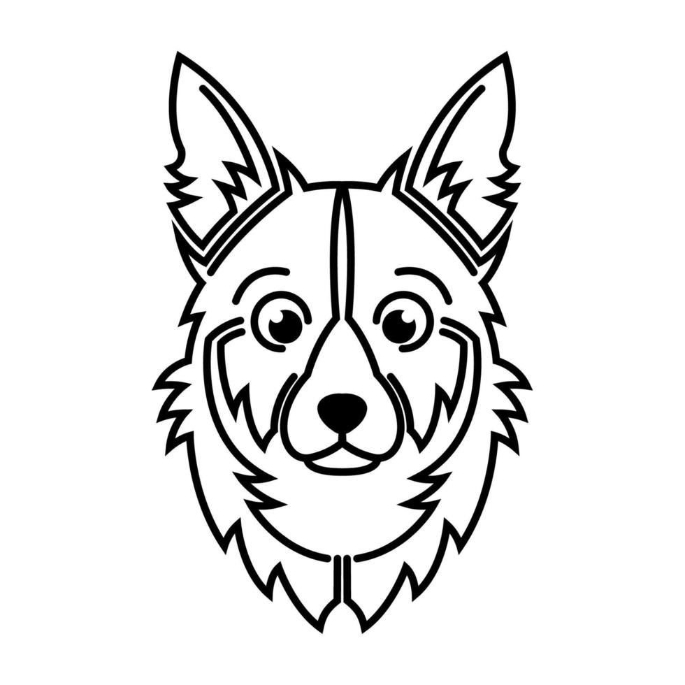 Black and white line art of dog head. Good use for symbol, mascot, icon, avatar, tattoo, T Shirt design, logo or any design vector